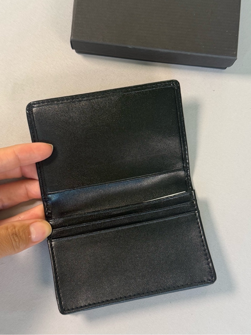 Classic Black Leather Men's Card Holder